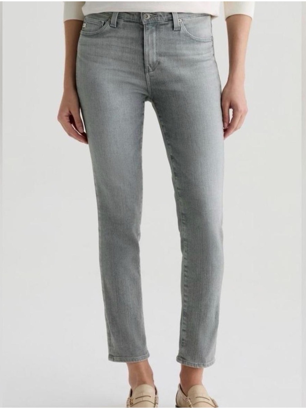 Ag Adriano Goldschmied Light Gray Denim Jeans